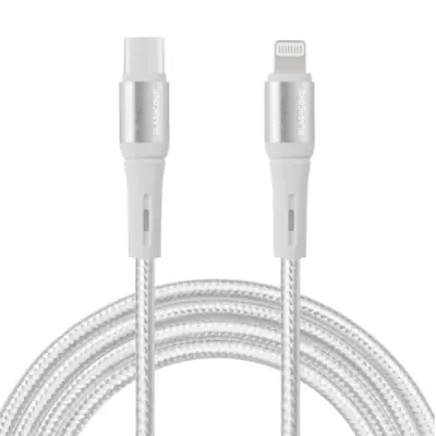 Кабель Glasscove Braid Type-C to Lightning 1м Білий