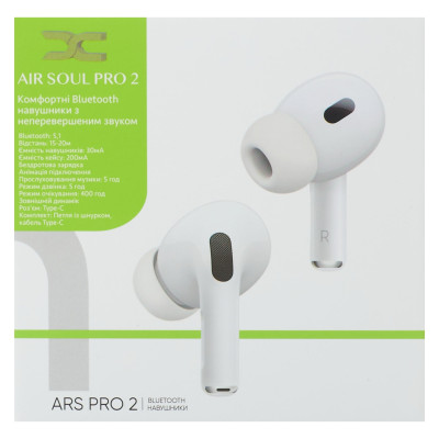 Бездротові навушники DC Air Soul Pro 2 (ARS Pro 2), Білий