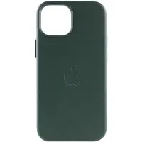 Чехол накладка Leather Case with MagSafe iPhone 12/12 Pro Зеленая (AAA Animation)