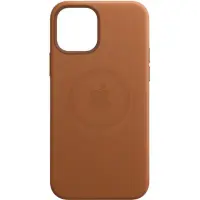 Чехол накладка Leather Case with MagSafe iPhone 12 Pro Max Коричневая/Saddle Brown (AAA Animation)