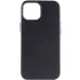 Чехол накладка Leather Case with MagSafe iPhone 12 Pro Max Черная (AAA Animation)