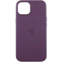 Чехол накладка Leather Case with MagSafe iPhone 13 Темная вишня/Dark Cheryy (AAA Animation)