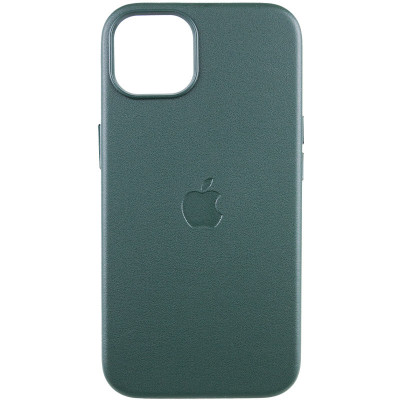 Чехол накладка Leather Case with MagSafe iPhone 13 Pro Max Секвоя Зеленая /Sequoia Green  (AAA Animation)