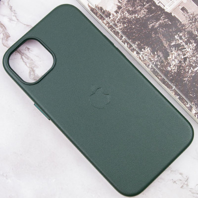 Чехол накладка Leather Case with MagSafe iPhone 13 Pro Max Секвоя Зеленая /Sequoia Green  (AAA Animation)