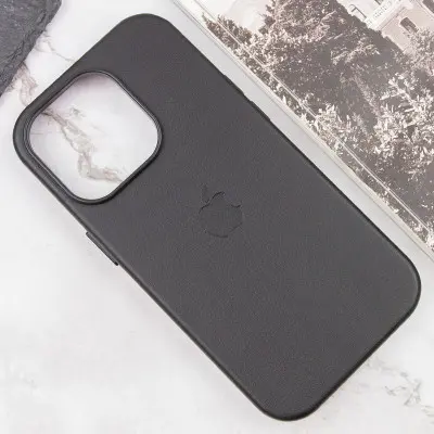 Чехол накладка Leather Case with MagSafe iPhone 13 Pro Max /Midnight (AAA Animation)