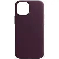 Чехол накладка Leather Case with MagSafe iPhone 13 pro Max Темная вишня/Dark Cheryy (AAA Animation)