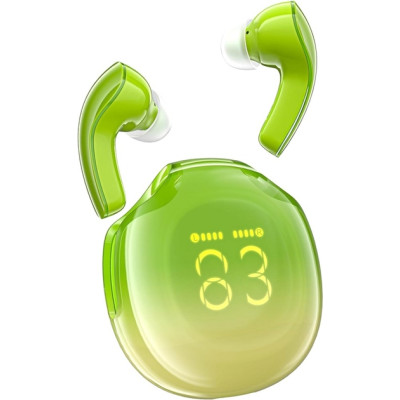 Беспроводные наушники Acefast T9 Crystal Air color Avocado Green, зеленые