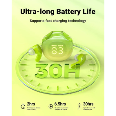 Беспроводные наушники Acefast T9 Crystal Air color Avocado Green, зеленые