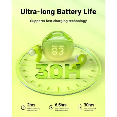 Беспроводные наушники Acefast T9 Crystal Air color Avocado Green, зеленые