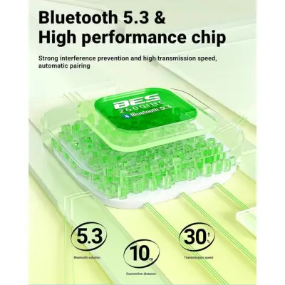 Беспроводные наушники Acefast T9 Crystal Air color Avocado Green, зеленые