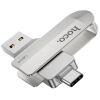 Флеш память USB 128Gb Hoco UD10 USB3.0+Type-C Серебряный