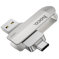 Флеш память USB 128Gb Hoco UD10 USB3.0+Type-C Серебряный