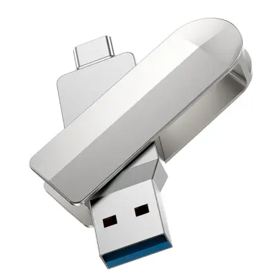 Флеш память USB 128Gb Hoco UD10 USB3.0+Type-C Серебряный