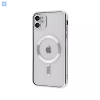 Чехол Накладка Metal Matte MagSafe iPhone 11 Серебро