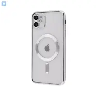 Чехол Накладка Metal Matte MagSafe iPhone 11 Серебро