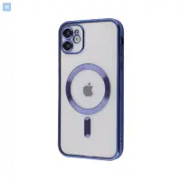 Чехол Накладка Metal Matte MagSafe iPhone 11 Голубая (Sierra Blue)