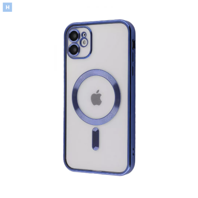 Чехол Накладка Metal Matte MagSafe iPhone 11 Голубая (Sierra Blue)