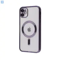 Чехол Накладка Metal Matte MagSafe iPhone 11 Темно-фиолетовая