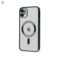 Чехол Накладка Metal Matte MagSafe iPhone 11 Темно-зеленая