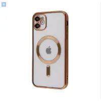 Чехол Накладка Metal Matte MagSafe iPhone 11 Золотая