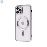 Чехол Накладка Metal Matte MagSafe iPhone 13 Pro Серебро