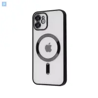 Чехол Накладка Metal Matte MagSafe iPhone 12 Черная