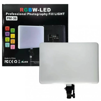 Світлодіодна прямокутна LED лампа RGB PM-36 36х25см Прожектор зі штативом 2м Набір для блогера фото та візажиста 2 в 1