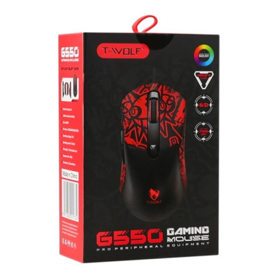 Миша USB TWolf G550, Чорно-червона