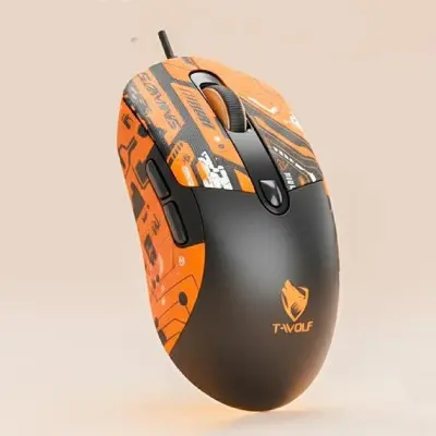 Миша USB TWolf G550, Чорно жовто гаряча