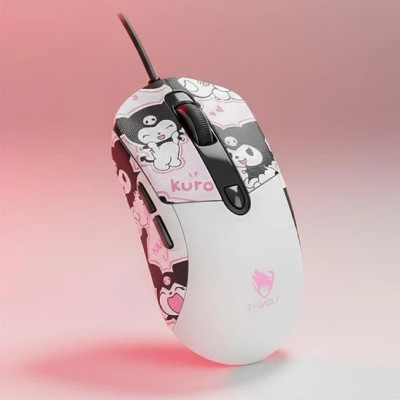 Миша USB TWolf G550, Біло-рожева