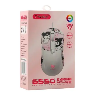 Миша USB TWolf G550, Біло-рожева Миша USB TWolf G550, Біло-рожева