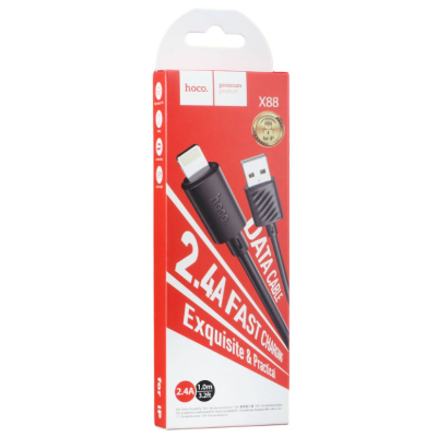 Кабель дата Hoco X88 USB Type A - Lightning 1м Чорний