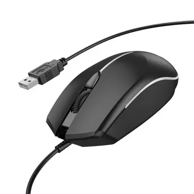 Проводная Мышь USB Borofone BG10 Black, Чёрный