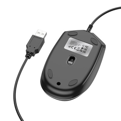 Провідна Миша USB Borofone BG10 Black, Чорний