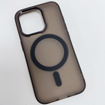 Чехол накладка Lily MagSafe iPhone 15 Pro Max Темно серая / Dark Grey