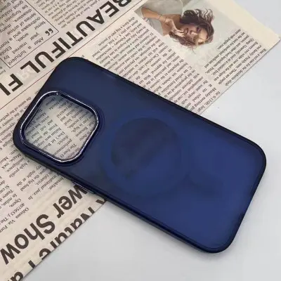 Чехол накладка Lily MagSafe iPhone 15 Pro Max Синяя/ Deep Navy