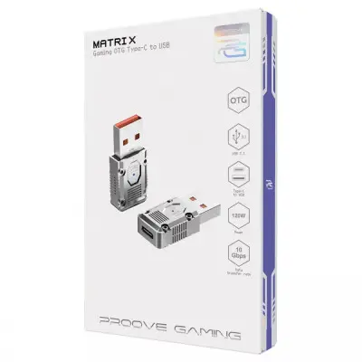 Перехідник адаптер OTG Proove Gaming Matrix USB 3.1 to Type-C Срібний
