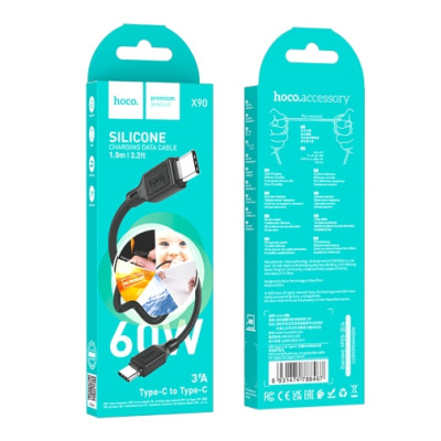 Кабель дата Hoco X90 Type-C to Type-C 1м Чорний