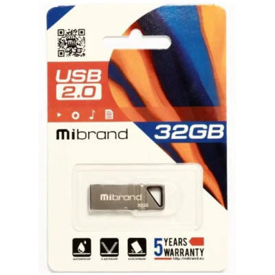 Флеш пам\'ять USB 32Gb Mibrand Stingray USB 2.0 Сіра