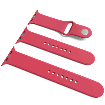 Ремінець Apple Watch 42мм Силікон Малиновий /Pomegranete 2од.