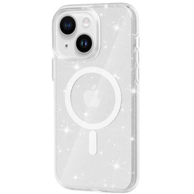 Чехол накладка Sparkle MagSafe iPhone 13/ iPhone 14  Прозрачная