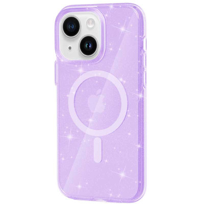 Чехол накладка Sparkle MagSafe iPhone 13/ iPhone 14 Фиолетовая