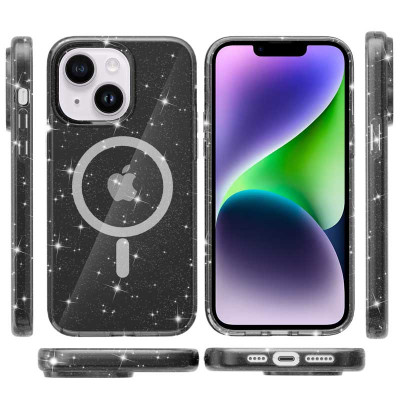 Чехол накладка Sparkle MagSafe iPhone 13/ iPhone 14 Черная