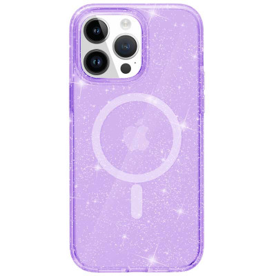 Чехол накладка Sparkle MagSafe iPhone 14 Pro Max Фиолетовая