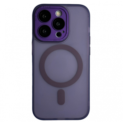 Чехол накладка Protective Camera Matte iPhone 14 Темно-фиолетовая