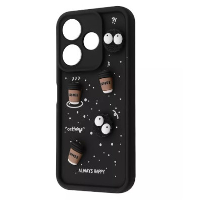 Чехол накладка Pretty Things Xiaomi Redmi 13 Чорна/ Кава