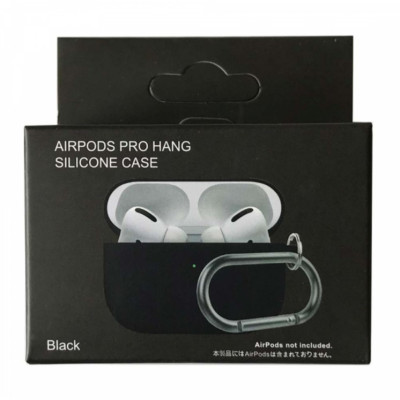 Чехол для наушников AirPods Pro Slim (+Карабін) Чёрный