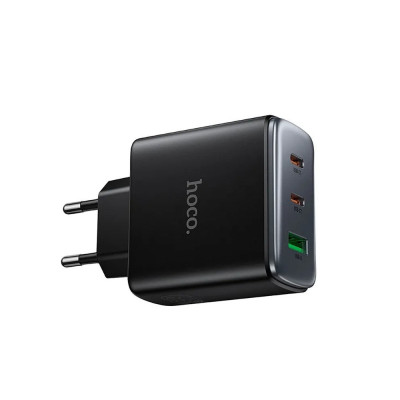 Мережевий зарядний пристрій Hoco CS63A PD65W 1USB-C+1USB-A Чорний