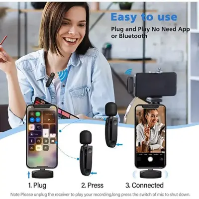 Бездротовий петличний мікрофон Veron Lightning M18-L Black, Чорний Бездротовий петличний мікрофон Veron Lightning M18-L Black, Чорний