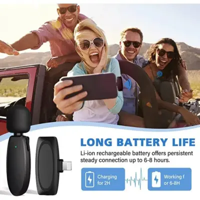 Бездротовий петличний мікрофон Veron Lightning M18-L Black, Чорний Бездротовий петличний мікрофон Veron Lightning M18-L Black, Чорний